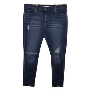 Levi's 721 High Rise Dark Wash Distressed Skinny Jeans Size 20W